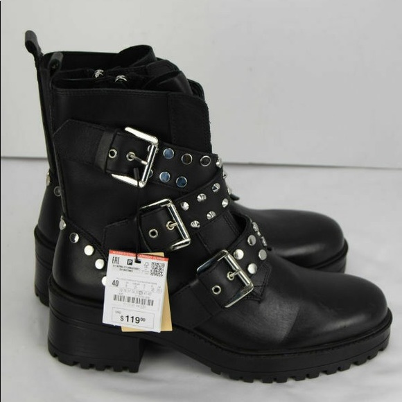 Zara Shoes - 💫 SOLD- ZARA Spiked Studded Leather Combat boots
